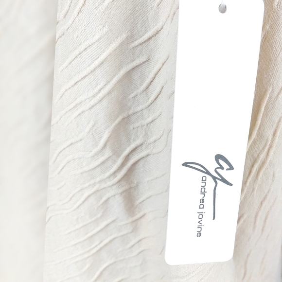 NWT Andrea Jovine Womens M Flowy Textured Dressy Open Cardigan - Picture 4 of 7